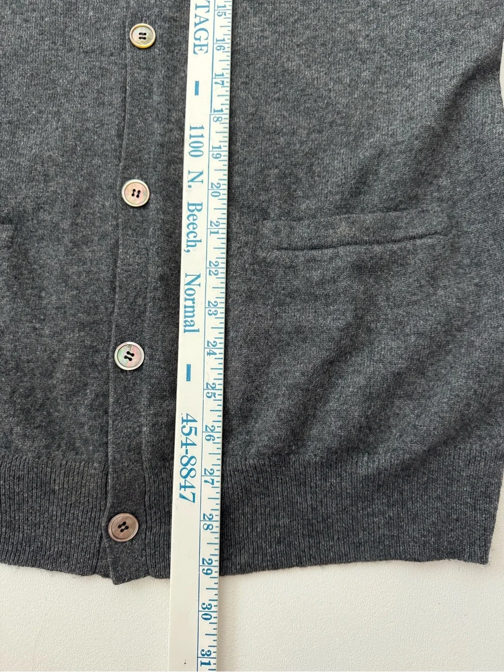 Cashmere Boutique 100% Cashmere Cardigan Sweater Men’s M Gray Button Front